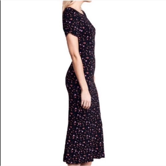 NWOT FREE PEOPLE floral puff sleeve midi dress - Picture 7 of 16
